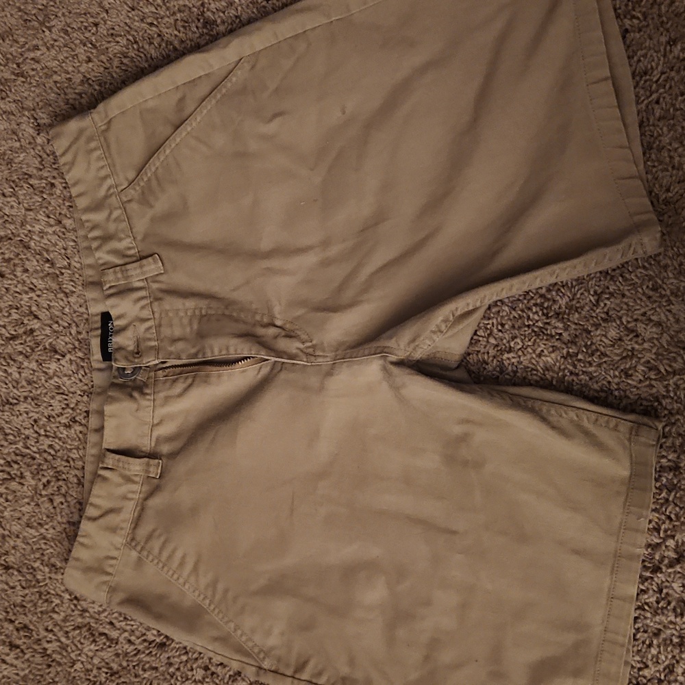 Brixton Men's Khaki Flat Front Shorts